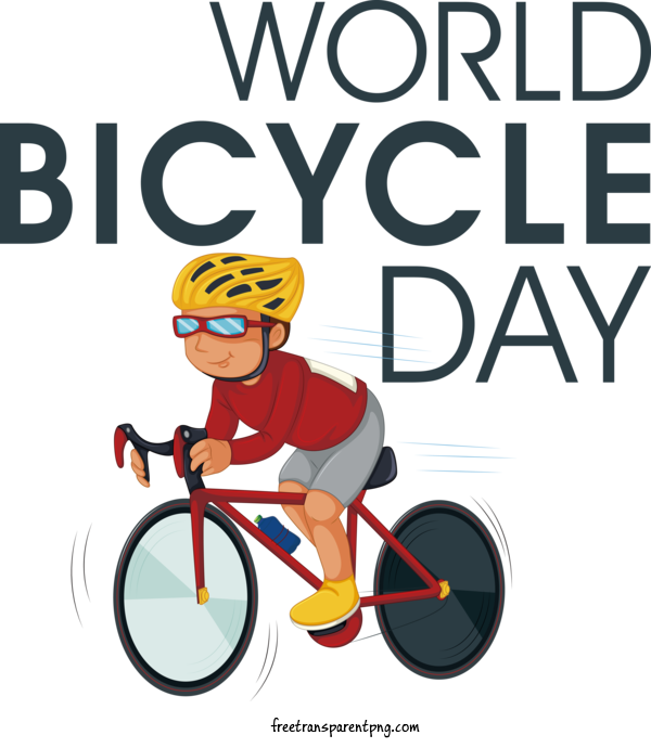 Free Holidays World Bicycle Day Bike Cycling For World Bicycle Day Clipart Transparent Background