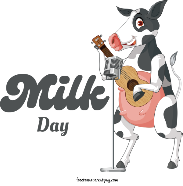 Free Holidays World Milk Day Milk Day Cow For World Milk Day Clipart Transparent Background