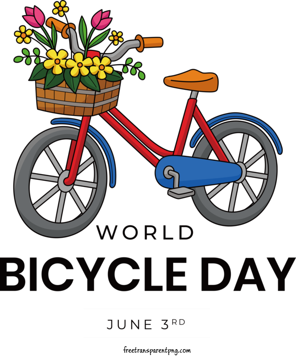 Free Holidays World Bicycle Day Bicycle Bike For World Bicycle Day Clipart Transparent Background