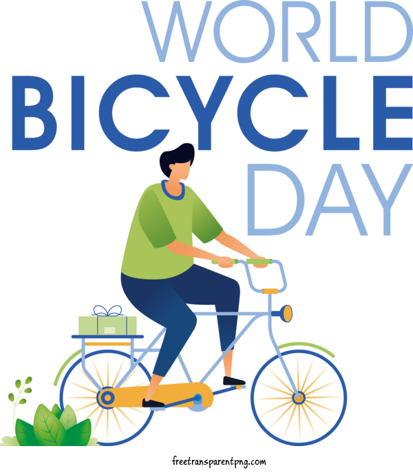 Free Holidays World Bicycle Day World Bike Day Cycling For World Bicycle Day Clipart Transparent Background