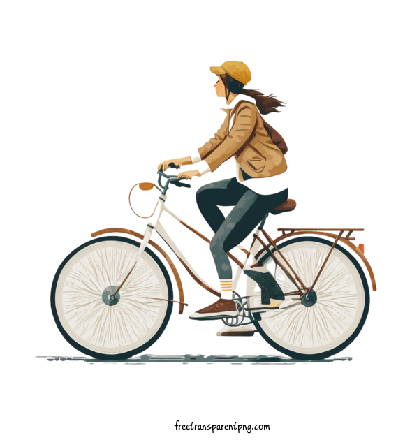 Free Holidays World Bicycle Day Woman Riding Bicycle Woman On Bike For World Bicycle Day Clipart Transparent Background
