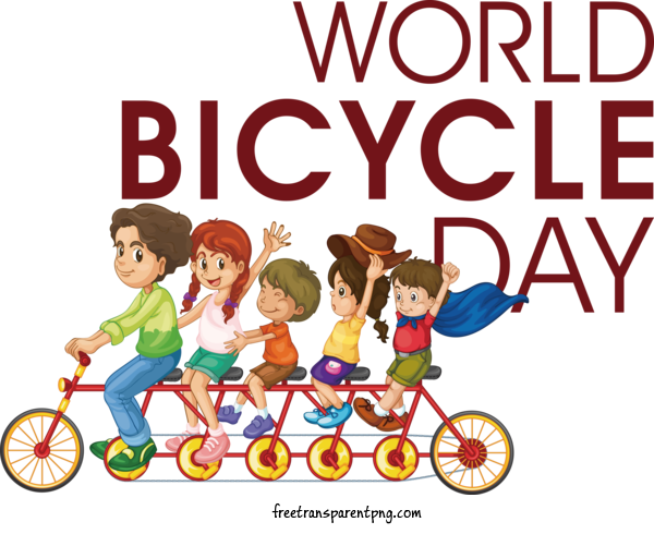 Free Holidays World Bicycle Day World Bicycle For World Bicycle Day Clipart Transparent Background