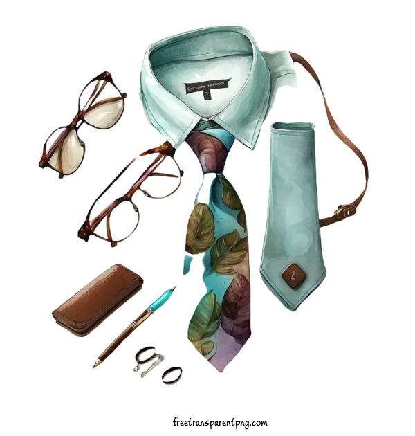 Free Holidays Fathers Day A Man's Clothing And Accessories Including A Tie For Fathers Day Clipart Transparent Background
