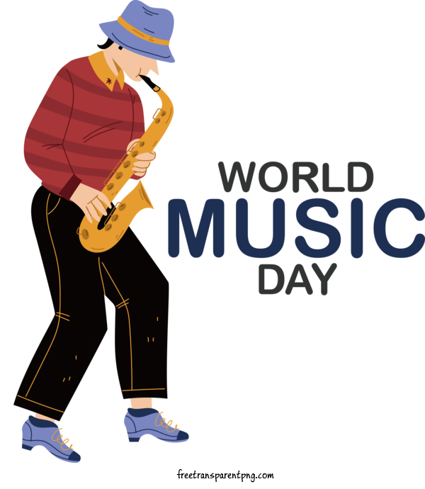 Free Holidays World Music Day Music Saxophone For World Music Day Clipart Transparent Background