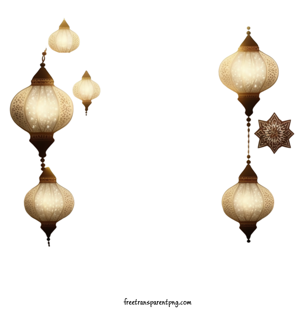 Free Holidays Eid Al Adha Lanterns Decorative Lights For Eid Al Adha Clipart Transparent Background