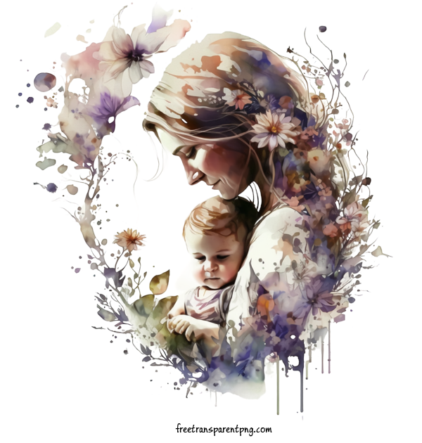 Free Holidays Mothers Day Mother And Kid Mother And Child For Mothers Day Clipart Transparent Background
