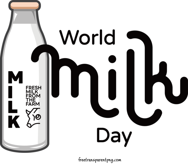 Free Holidays World Milk Day Milk Glass Bottle For World Milk Day Clipart Transparent Background