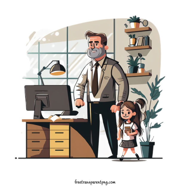 Free Holidays Father And Daughter Father And Kid Father And Child For Fathers Day Clipart Transparent Background