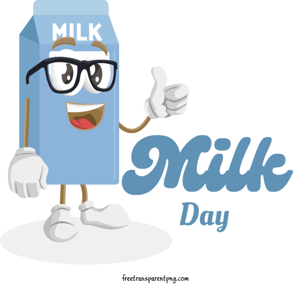 Free Holidays World Milk Day Milk Cartoon For World Milk Day Clipart Transparent Background