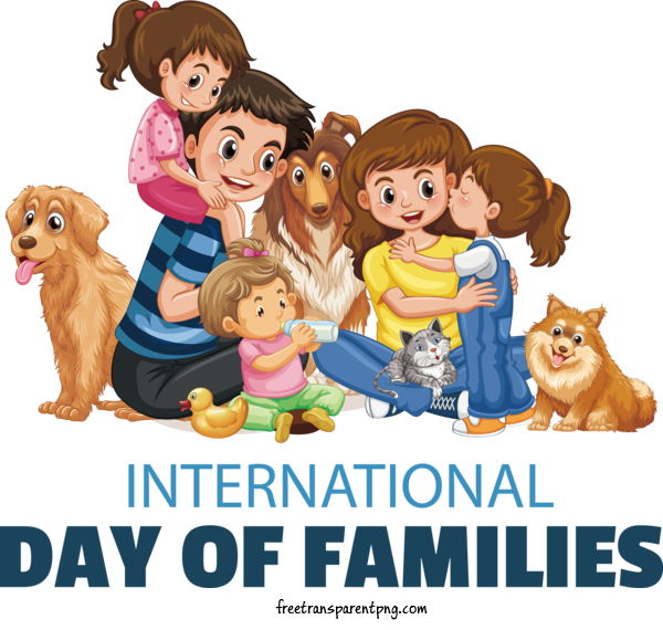 Free Holidays Family Day Family Animals For Family Day Clipart Transparent Background