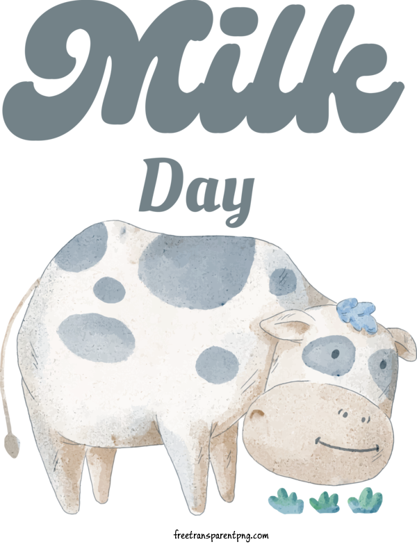 Free Holidays World Milk Day Milk Cow For World Milk Day Clipart Transparent Background