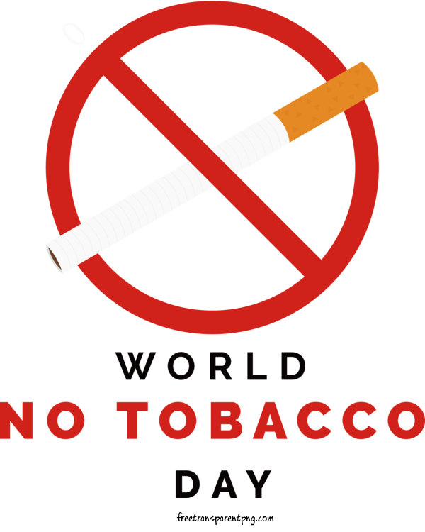 Free Holidays World No Tobacco Day No Tobacco No Smoking For World No Tobacco Day Clipart Transparent Background