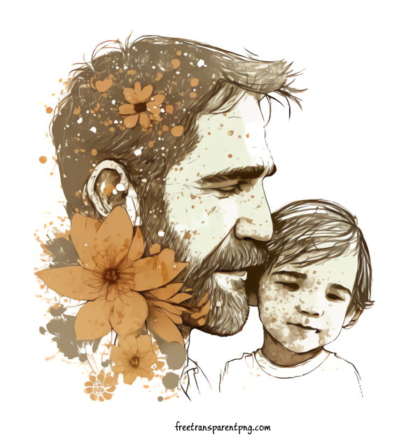 Free Holidays Fathers Day Father And Kid Father And Child For Fathers Day Clipart Transparent Background