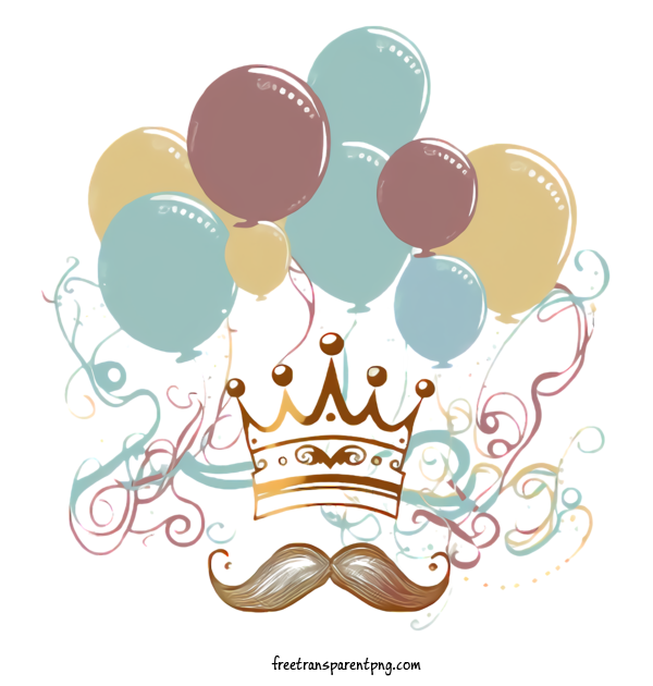 Free Holidays Fathers Day Crown Balloons For Fathers Day Clipart Transparent Background