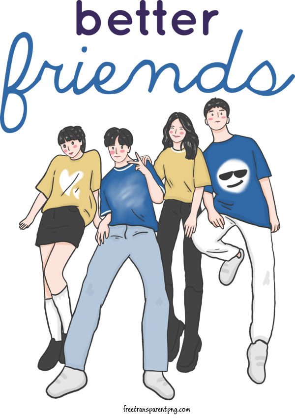 Free Holidays Friendship Day Better Friends For Friendship Day Clipart Transparent Background
