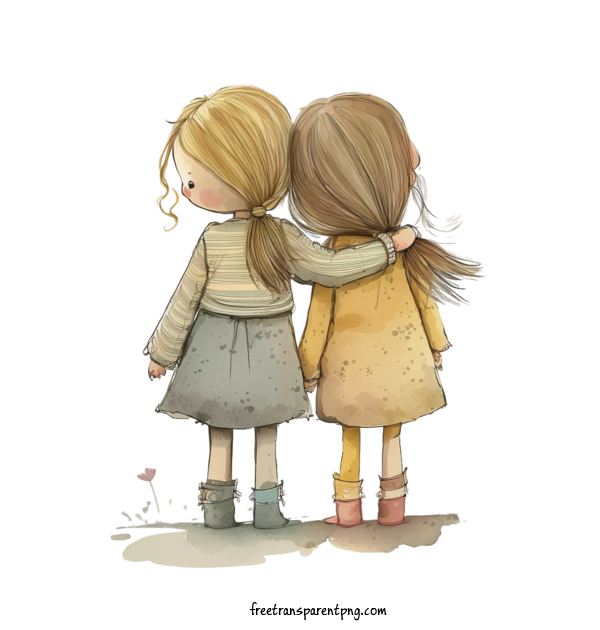 Free Holidays Friendship Day Best Friends Girl For Friendship Day Clipart Transparent Background