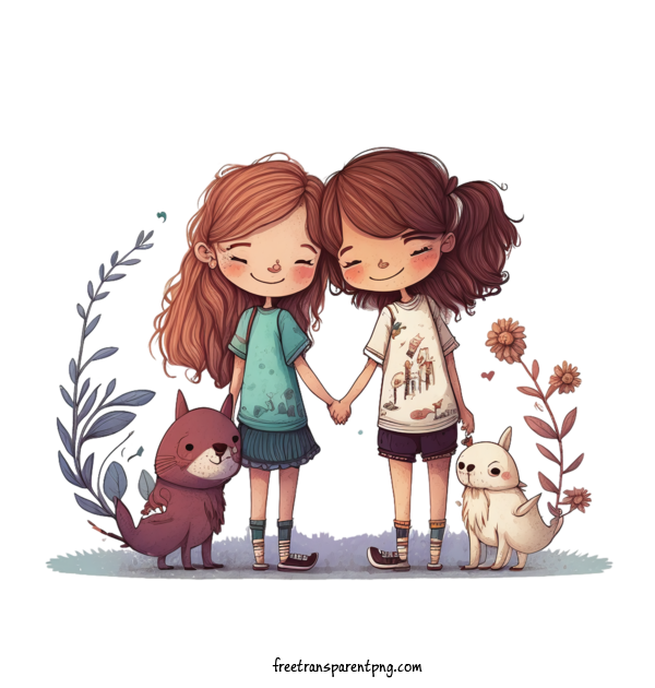 Free Holidays Friendship Day Best Friends Cute For Friendship Day Clipart Transparent Background