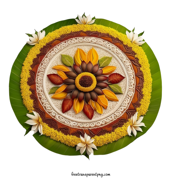 Free Holidays Onam Mandal Sunflower For Onam Clipart Transparent Background