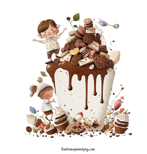 Free Holidays International Chocolate Day Chocolate Kids For International Chocolate Day Clipart Transparent Background