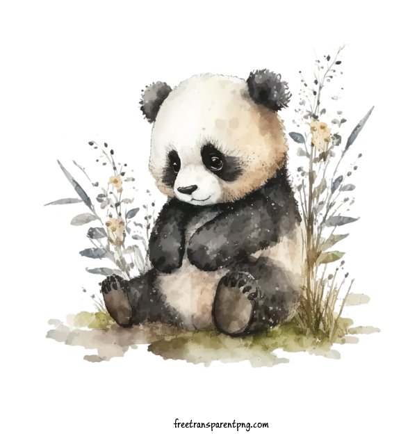 Free Animals Panda Panda Watercolor For Panda Clipart Transparent Background
