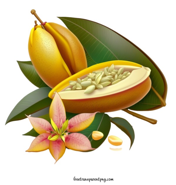 Free Food Fruit Mango Coconut For Fruit Clipart Transparent Background