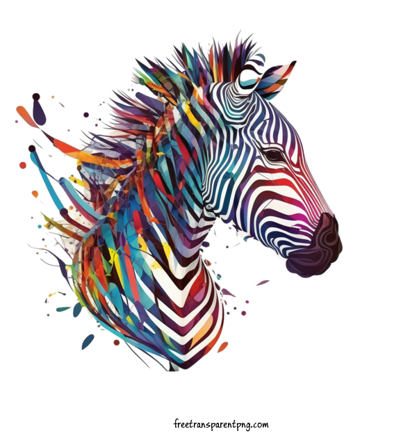 Free Animals Zebra Zebra Colorful For Zebra Clipart Transparent Background