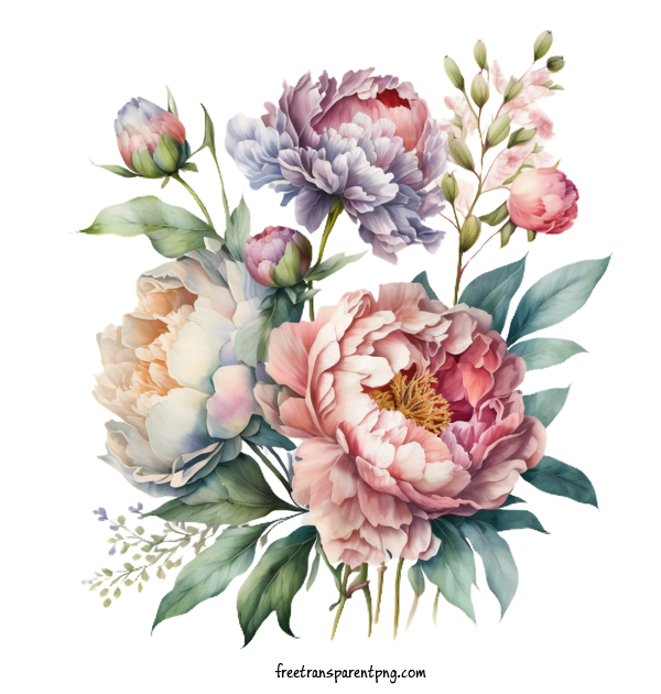 Free Flowers Peony Peonies Watercolor For Peony Clipart Transparent Background