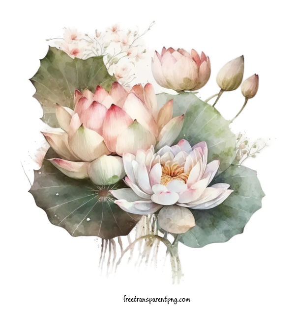 Free Flowers Lotus Lotus Flowers Watercolor For Lotus Clipart Transparent Background