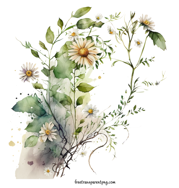 Free Flowers Daisy Flower Watercolor For Daisy Clipart Transparent Background