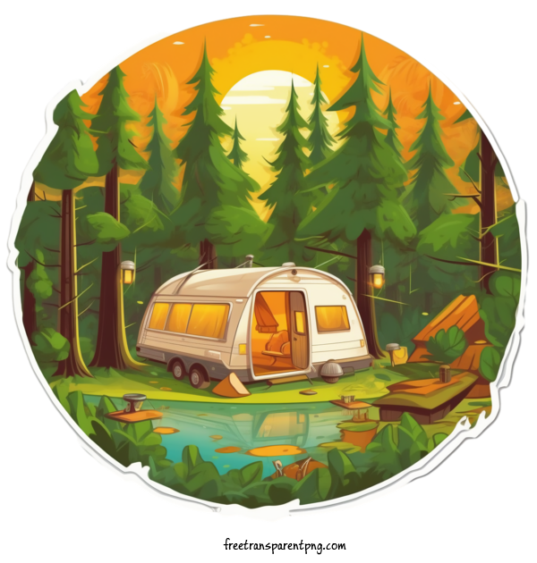 Free Activities Camping Camping Trailer For Camping Clipart Transparent Background
