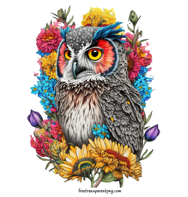 Free Animals Owl Colorful Owl For Owl Clipart Transparent Background
