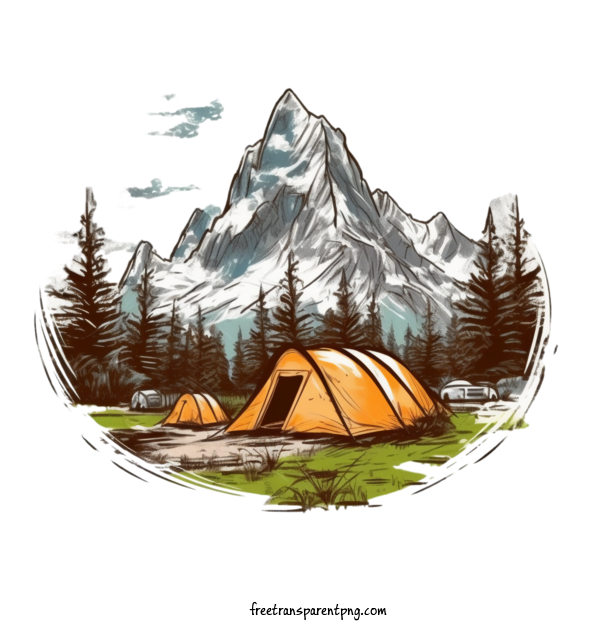 Free Activities Camping Mountain Tents For Camping Clipart Transparent Background