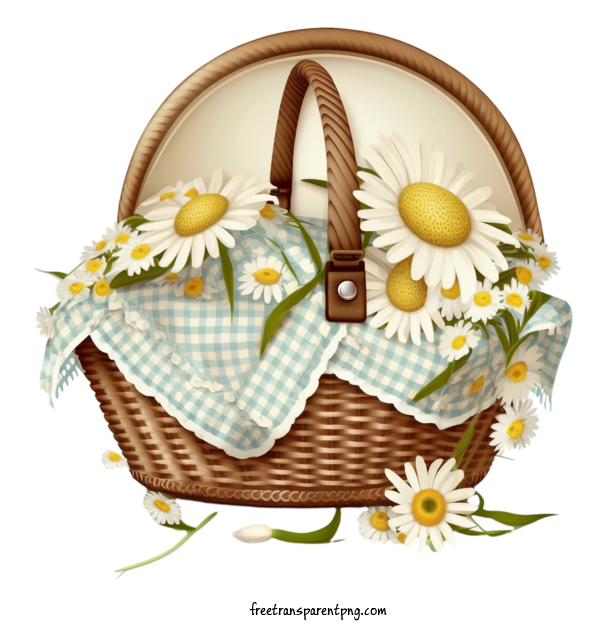 Free Activities Picnic Picnic Basket Daisies For Picnic Clipart Transparent Background
