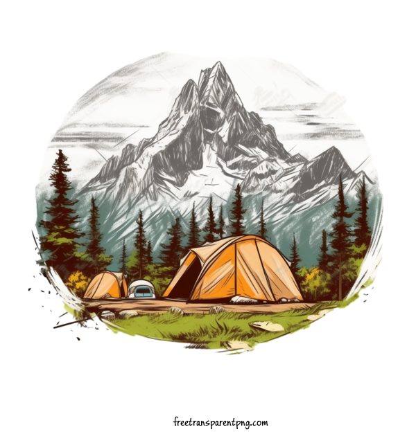 Free Activities Camping Mountain Tent For Camping Clipart Transparent Background