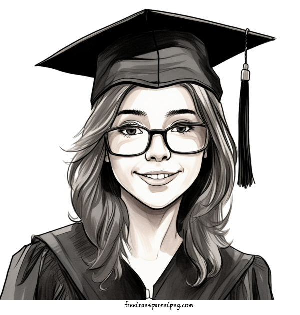 Free Occasions Graduation Graduation Cap Portrait For Graduation Clipart Transparent Background