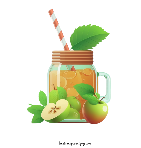 Free Drink Apple Juice Tea Mason Jar For Juice Clipart Transparent Background