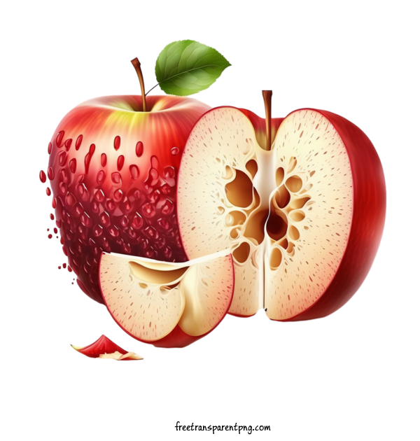 Free Food Apple Red Apple Slice For Fruit Clipart Transparent Background