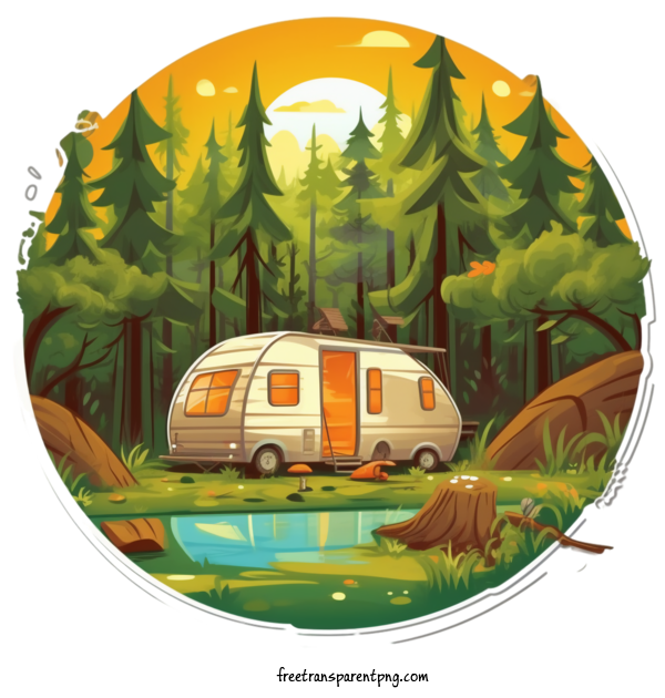Free Activities Camping Mountain Camper For Camping Clipart Transparent Background
