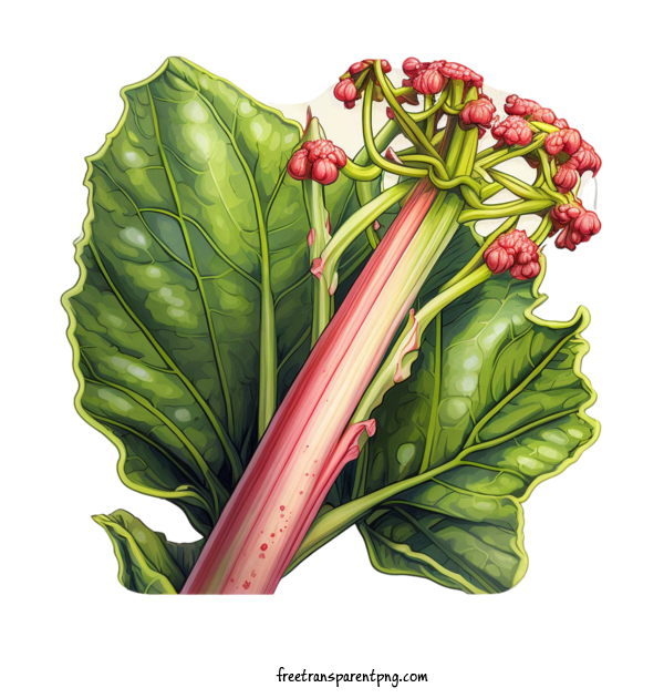 Free Food Rhubarb Flower Plant For Vegetable Clipart Transparent Background