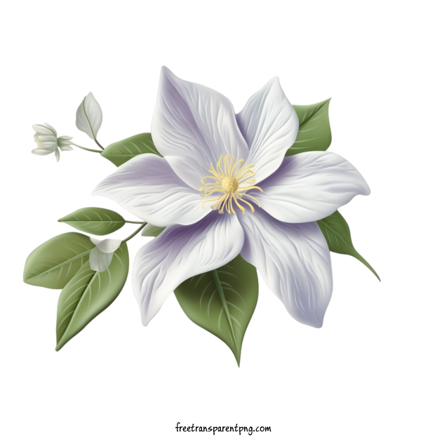Free Flowers Clematis Flower Flower White For Clematis Flower Clipart Transparent Background