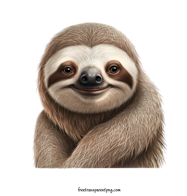 Free Animals Sloth Cute Smiling For Sloth Clipart Transparent Background