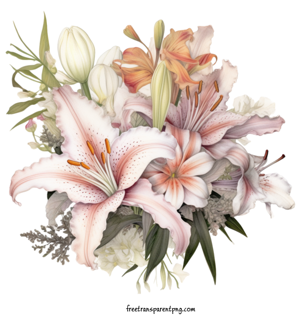 Free Flowers Lily Bouquet Flowers For Lily Clipart Transparent Background