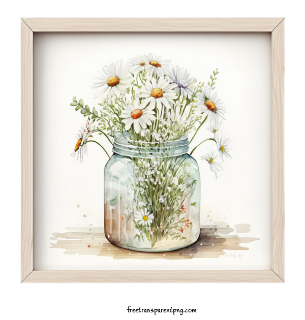 Free Flowers Daisy Glass Jar Mason Jar For Daisy Clipart Transparent Background