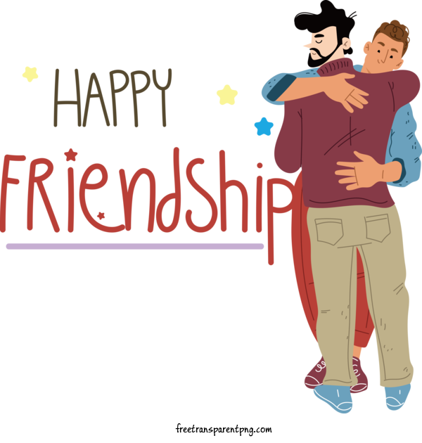 Free Holidays Friendship Day Friends Hug For Friendship Day Clipart Transparent Background