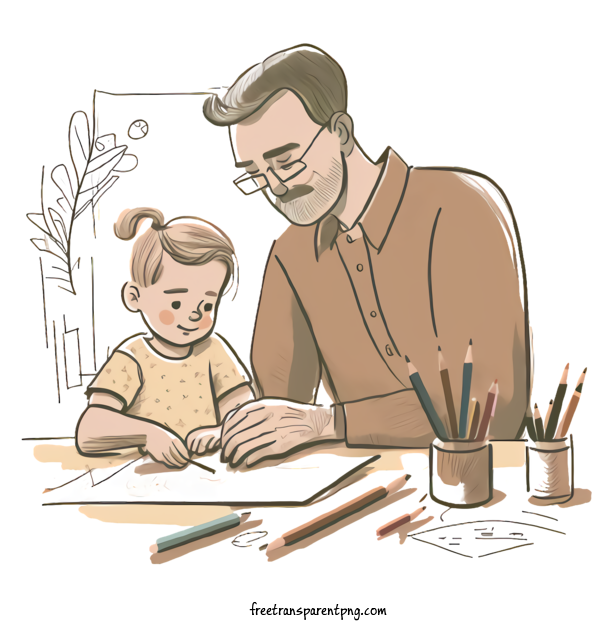 Free Holidays Fathers Day Father Drawing For Fathers Day Clipart Transparent Background