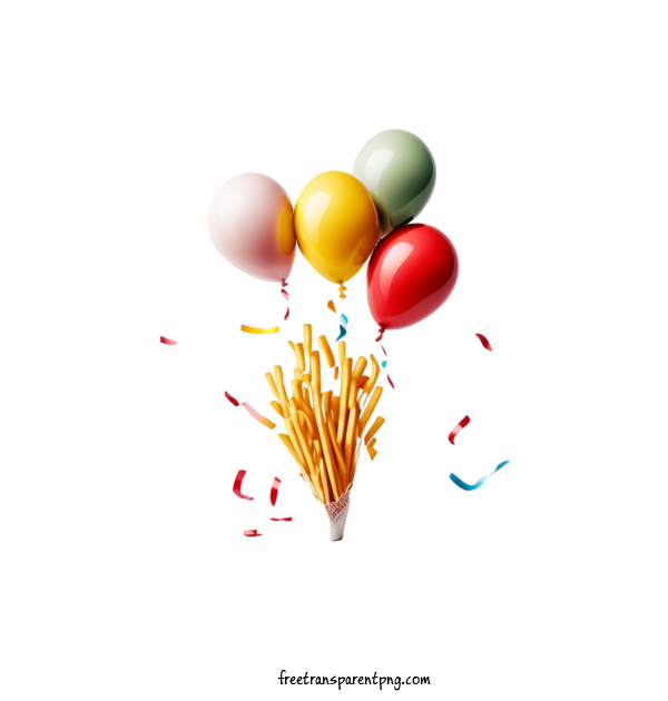 Free Holidays French Fry Day Balloons Confetti For French Fry Day Clipart Transparent Background