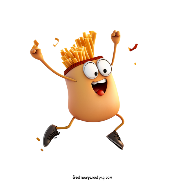 Free Holidays French Fry Day French Fries Cartoon Character For French Fry Day Clipart Transparent Background