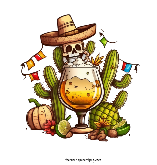 Free Holidays Tequila Day Skull Beer For Tequila Day Clipart Transparent Background