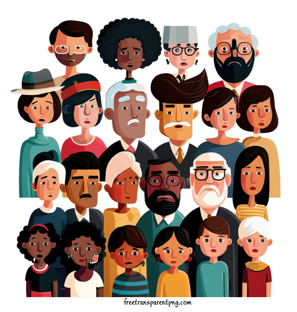 Free Holidays World Population Day Old People Diverse People For World Population Day Clipart Transparent Background