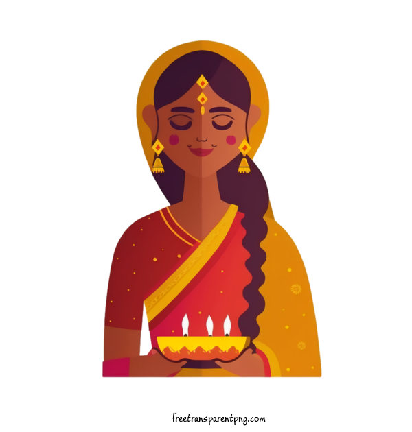 Free Holidays Diwali Woman Diwali For Diwali Clipart Transparent Background